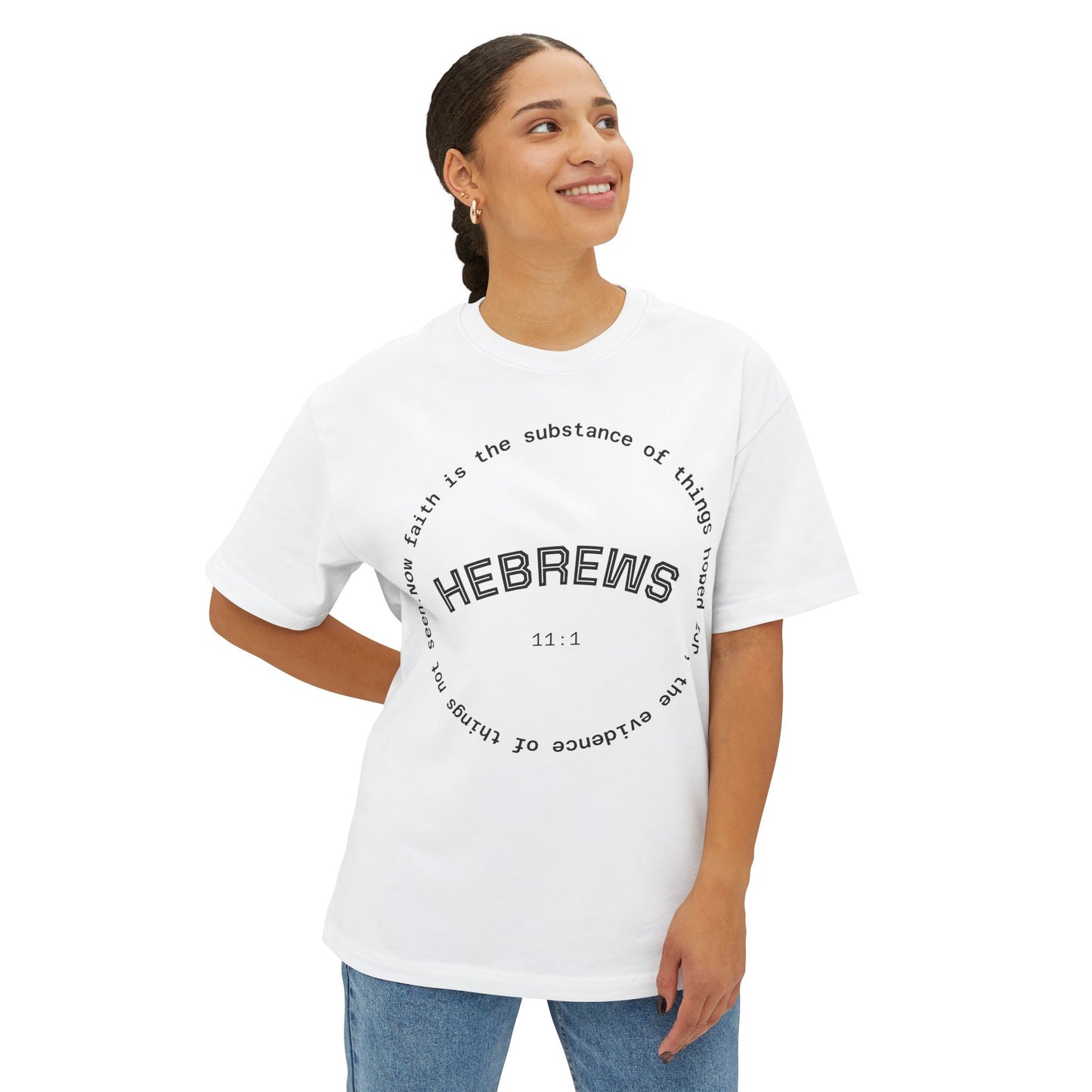 Hebrews Quote Unisex Oversized Gym Workout Tee