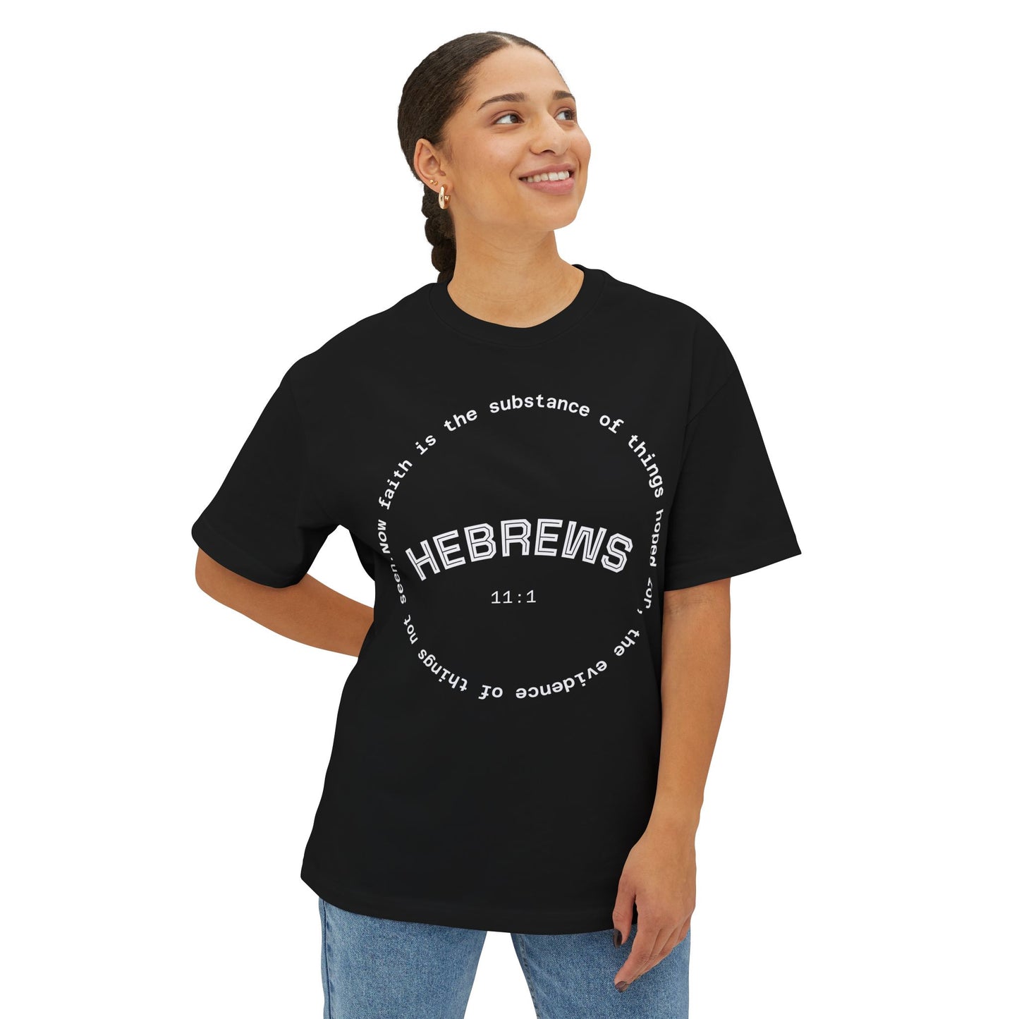 Hebrews Quote Unisex Oversized Gym Workout Tee