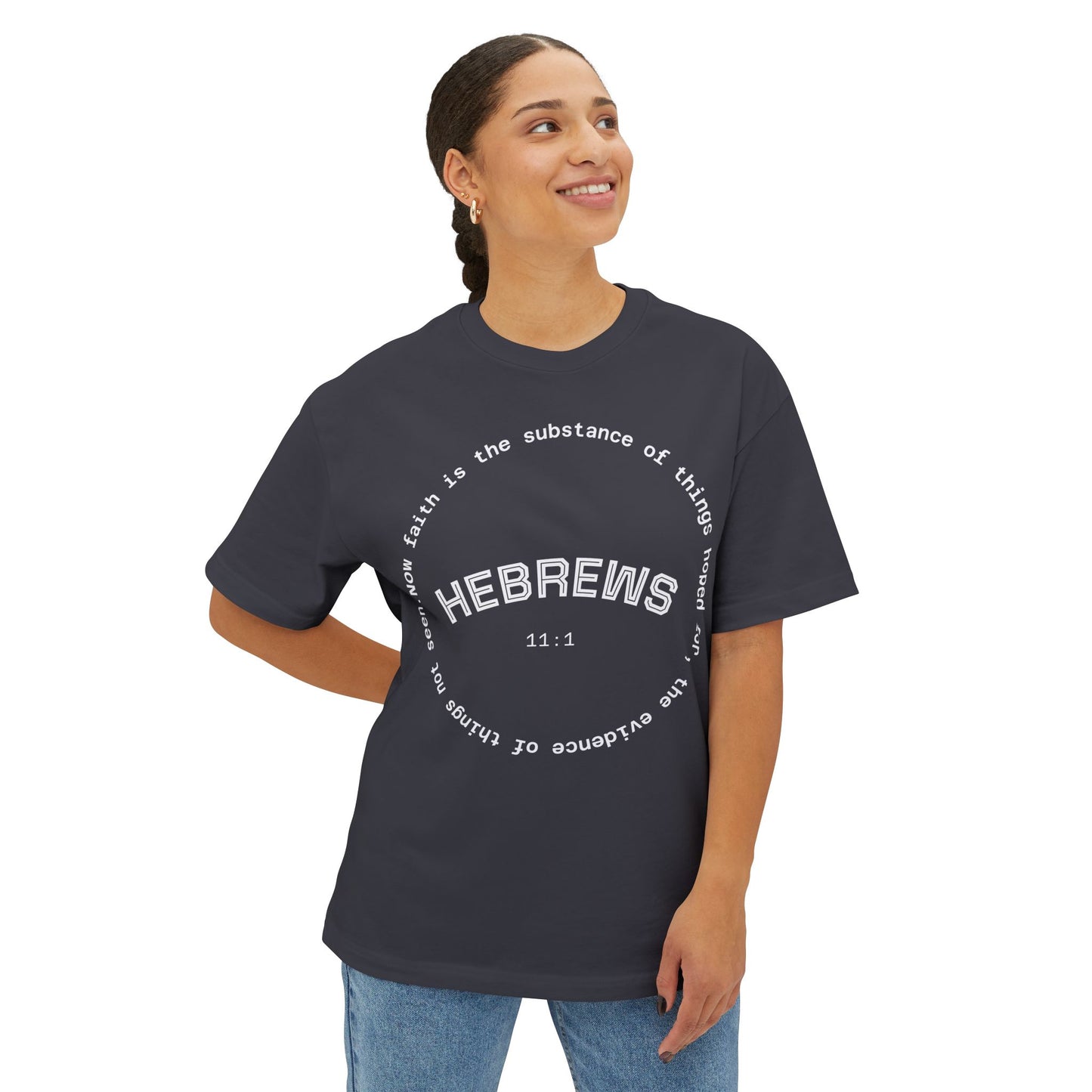 Hebrews Quote Unisex Oversized Gym Workout Tee